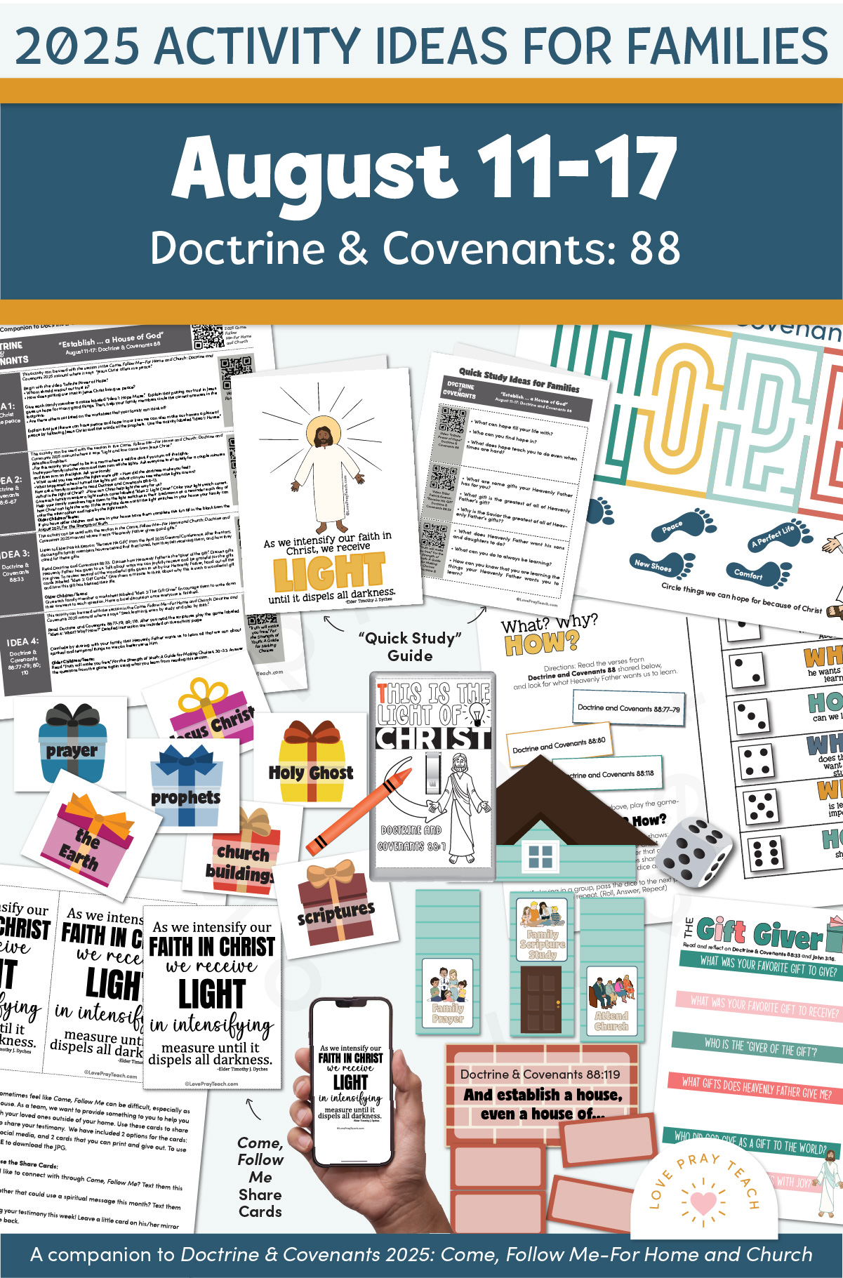 Activities and Learning Ideas for Families: August 11-17, Doctrine and Covenants 88, A companion to Doctrine and Covenants 2025 Come, Follow Me Home and Church